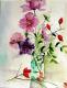 Blumen in Vase  - Stilleben - Hannelore Klimitsch - Aquarell auf Papier - Blumen - 