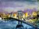 NY. Manhattan Bridge - Johann Pickl - Aquarell auf Karton - Sonstiges - Expressionismus