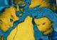 Drei (bearb. gelb-blau) - Ursula Langa - Bleistift-DigitaleKunst auf  - Menschen - 