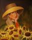 ---Frau mit Sonnenblumen - Wolfgang Mies - Ãl auf  - Frauen - 
