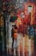 Tanz im Regen-- - Edith Merkelbach-Gilgen - Ãl auf Leinwand - Abstrakt-Menschen-Wald - Impressionismus