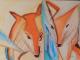 --Two Foxes- - Ingrid Lehmann - Acryl auf Leinwand - Wildtiere - Expressionismus