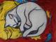 Sleeping Cat - Ingrid Lehmann - Acryl auf Papier - Abstrakt - 