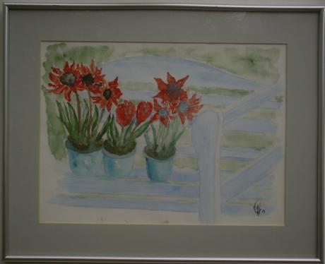 Bank mit Blumen - Josef Wimmer - Array auf Array - Array - Array Bank mit Blumen - Josef Wimmer - Array auf Array - Array - Array