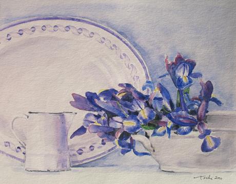 Irises in Ironstone Tureen - Tasha Heine - Array auf Array - Array - Array Irises in Ironstone Tureen - Tasha Heine - Array auf Array - Array - Array