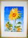 Sonnenblume - Ulrike Mahler - Aquarell auf Papier - Sonnenblumen - Naturalismus-Realismus