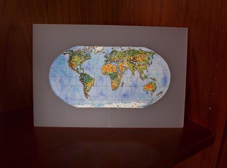 ---Geo-Reliefbild der Erde auf Acrylglasplatte - Ottmar Gebhardt - Array auf  - Array - 