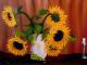 Sonnenblumen in Vase - Jana Seidler - Ãl auf Leinwand - Stillleben-Sonnenblumen - Klassisch