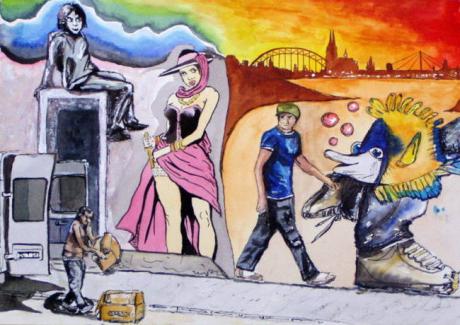 Wand-Malerei VI (Comic, Graffiti ) - Thomas Müller - Array auf Array - Array - 