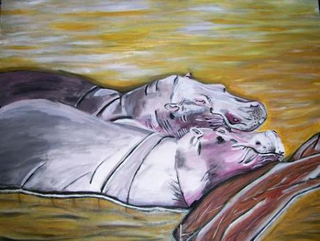 Träumende Nilpferde - Mamu Art - Array auf Array - Array - 