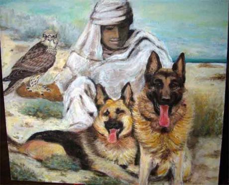 Beduine mit Schäferhunde und Falke - Chai Gallery - Array auf Array - Array - Beduine mit Schäferhunde und Falke - Chai Gallery - Array auf Array - Array -