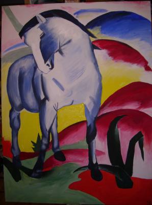 Blaues Pferd - angelehnt an Franz Marc - Christin Dahms - Array auf Array - Array - Array Blaues Pferd - angelehnt an Franz Marc - Christin Dahms - Array auf Array - Array - Array