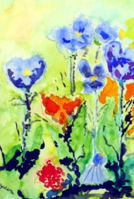 Flora, 2002, 32x24 quer, Aquarell, - Eva Goerlich - Array auf Array - Array - 