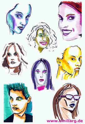 Gesichter (Illustrationen) -Barnim Millarg- - Barnim Millarg -  auf  - Array - 