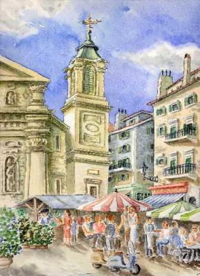 Marktplatz in Nizza (1998) -Ronald Kötteritzsch- -  Ronald Kötteritzsch - Array auf Array - Array - 