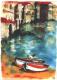Italien. KÃ¼ste mit Booten (2002) Helmut Herzog - Helmut Herzog - Aquarell auf Papier - Sonstiges-KÃ¼ste - 