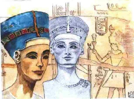 Ägyptische Impression mit Nofretete (1998) Helmut  - Helmut Herzog - Array auf Array - Array - 