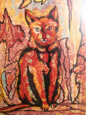 Rote Katze mit blauen Augen - Udo Lutz Burkhardt -  auf Array - Array - 