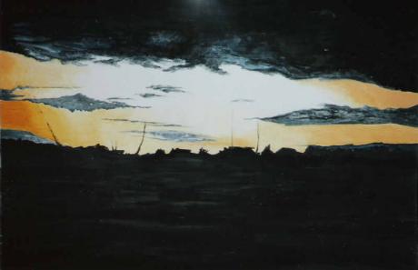 Abendstimmung bei Rhein-Main-Flughafen (1998) Ingr - Ingrid Maria Rheinfels - Array auf Array - Array - Abendstimmung bei Rhein-Main-Flughafen (1998) Ingr - Ingrid Maria Rheinfels - Array auf Array - Array -