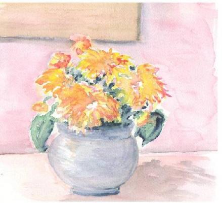 Blumen in blauer Vase (2003) -Steffen Strobel- - Steffen Strobel - Array auf Array - Array - 