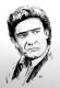 Johnny Cash (2007) - Werner Meier - Aquarell auf Papier - Gesichter-MÃ¤nner - 