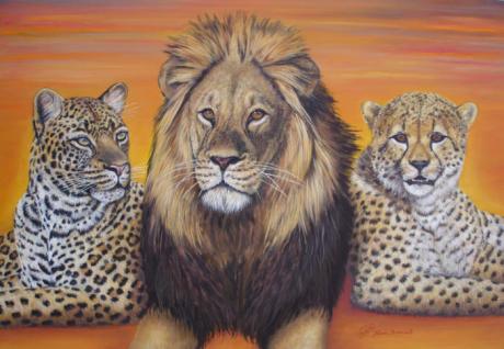 Löwe, Leopard, Gepard (2006) - Karin Broszeit-Borchert - Array auf Array - Array - 