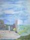 Ruinenblick - Petra (Pyro) Engelhardt - Acryl-Aquarell auf Leinwand - Fantastisch-Himmel-Wiese-Wolken - 