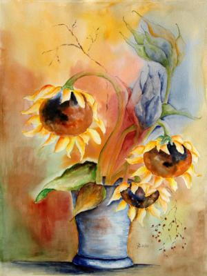 Sonnenblumen mit blauer Vase (2006) - Isabel Bär - Array auf Array - Array - 