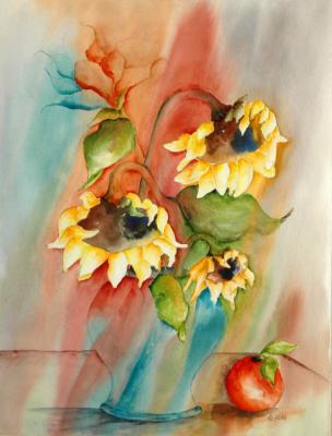 Sonnenblumen mit Apfelsine (2006) - Isabel Bär - Array auf Array - Array - 