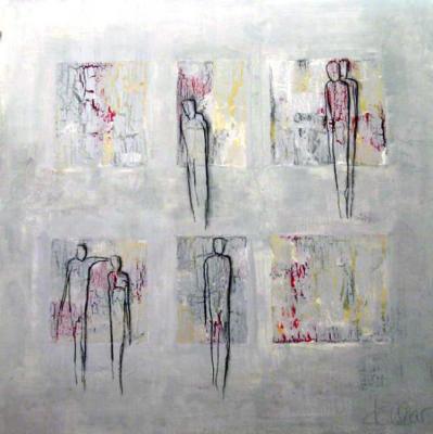 Vor dem Fenster - grau (2004) -  Ines Kollar - Array auf Array - Array - 
