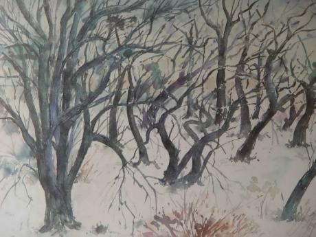 Günter Grass - Baumlandschaft im Winter - Galerie Helga K. Schiffler -  auf  - Array - 