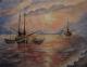 Fischkutter-Feierabend - Helen Lang - Aquarell auf Papier - Sonnenuntergang - Impressionismus