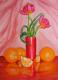Tulpen und Orangen - Ivan Varga - Ãl auf Leinwand - Stillleben - Realismus