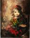 MÃ¤dchen mit Blumen - Julia Peters - Acryl auf Pappe - MÃ¤dchen - Impressionismus