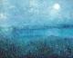 Stille am See - Bernd Fricke - Mischtechnik-Ãl auf Leinwand - Abstrakt-Fantastisch-See-Wolken-Abend - Impressionismus