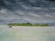 Chiemsee m. Fraueninsel vor Gewitter - Helmut Ebert - Aquarell auf Papier - Wasser-Wolken - Impressionismus