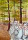 ZurÃ¼ck aus den Urlaub - Frank Finny - Aquarell-Kreide auf Papier - Menschen-Natur-Freude - Impressionismus