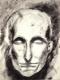 Totenmaske Blaise Pascals - Nagip Naxhije Papazi - Farbstift-Acryl auf Papier - Gesichter-MÃ¤nner - 