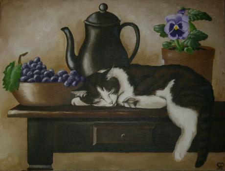 Stillleben mit Schlafender Katze - Christin Dahms - Array auf Array - Array - Array