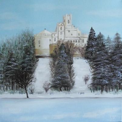 Winteridylle:das Schloss und der gefrorene See - Ivan Varga - Array auf Array - Array - Array