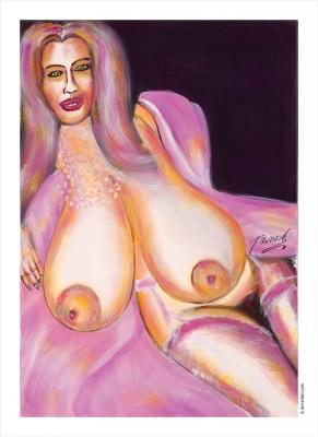 Pink Lady with big Neckless - BERNARD Arts  - Array auf Array - Array - Array