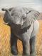Junger Elefant - Simone Wilhelms - Ãl auf Leinwand - Elefanten-Stillleben - GegenstÃ¤ndlich