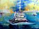 Schlepper Bugsier 15 (2008) - Werner Meier - Aquarell auf Papier - Schiffe - 