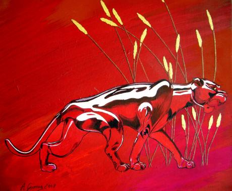 Panther in Steppe - Anette Giering - Array auf Array - Array - Panther in Steppe - Anette Giering - Array auf Array - Array -