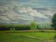 ---Abendsonne - Ute Farr - Kreide-Pastell auf Leinwand-Papier - Wiese-Wolken-Abend-Sommer-Sonne - Impressionismus-Naturalismus