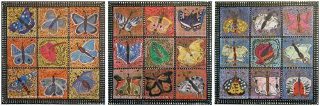 Butterflies on Yeellow, Red, Blue (3erKombination) - Wolfgang Bretschneider - auf - Array - Butterflies on Yeellow, Red, Blue (3erKombination) - Wolfgang Bretschneider - auf - Array -