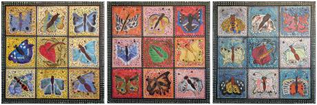 Butterflies on Yellow, Red, Blue im Dreierpack 02 - Wolfgang Bretschneider - auf Array - Array - Butterflies on Yellow, Red, Blue im Dreierpack 02 - Wolfgang Bretschneider - auf Array - Array -