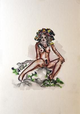 Zeichnung Nude 39 (Aquarellpapier, Tusche, 24x34) - Wolfgang Bretschneider - Array auf Array - Array - Array Zeichnung Nude 39 (Aquarellpapier, Tusche, 24x34) - Wolfgang Bretschneider - Array auf Array - Array - Array