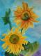 Sonnenblumen - Egon Rathke - Aquarell auf  - Fantastisch-Sonnenblumen - 