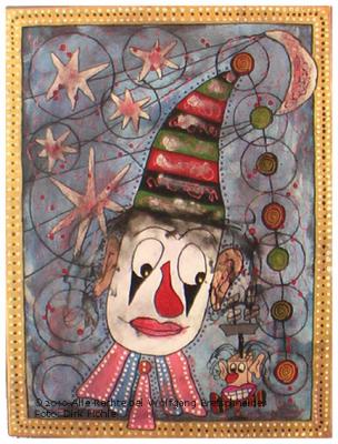Blauer Clown (Acryl on Canvas; 36x48) - Wolfgang Bretschneider - Array auf Array - Array - Array Blauer Clown (Acryl on Canvas; 36x48) - Wolfgang Bretschneider - Array auf Array - Array - Array